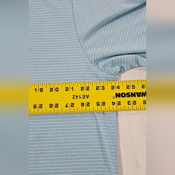 Callaway Opti Dry Mens L Golf Polo Light Blue Striped Moisture Wicking B10 - Picture 3 of 6